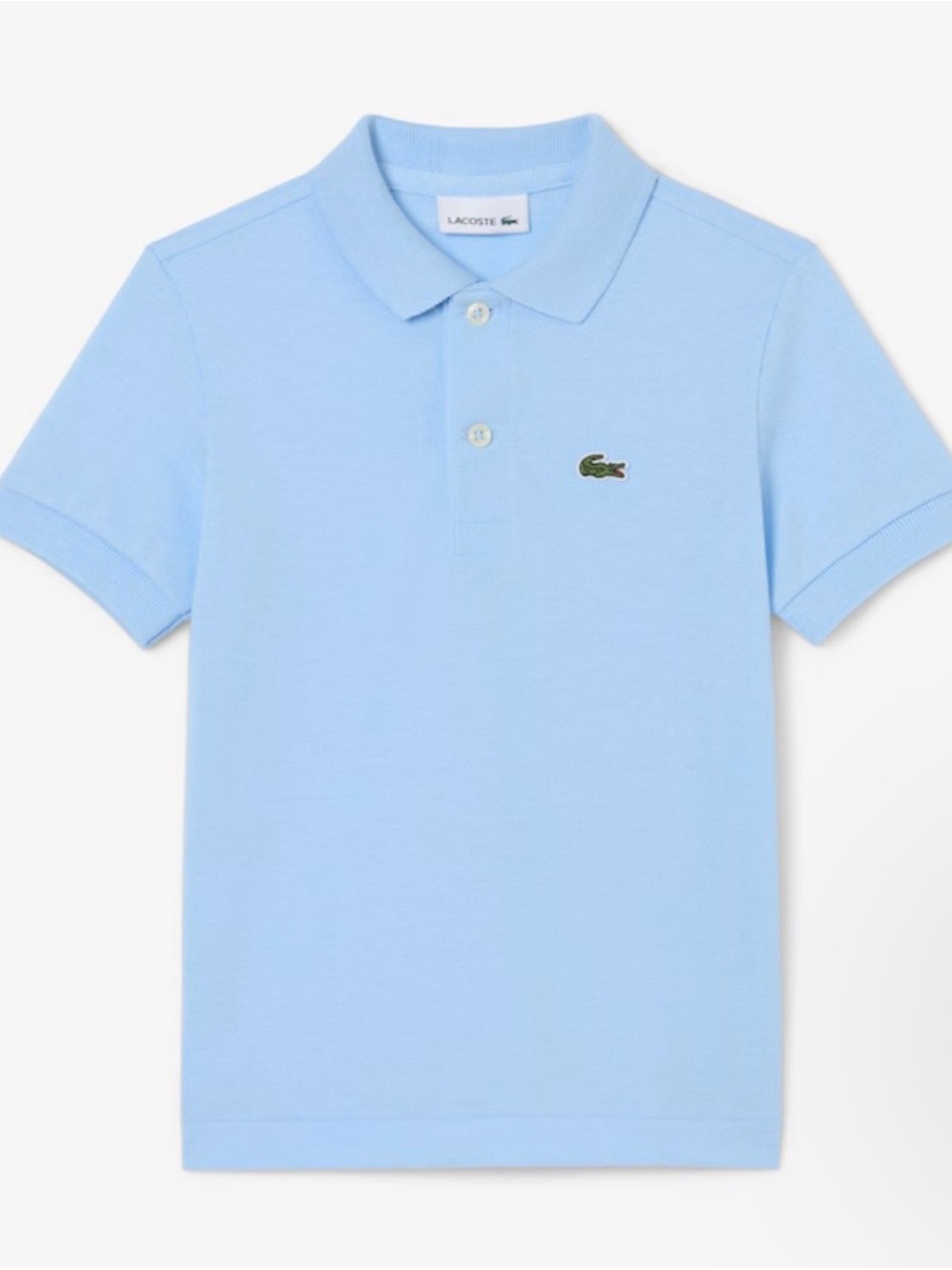 Lacoste Kids Pale Blue Cotton Polo with Crocodile Logo sz 5A